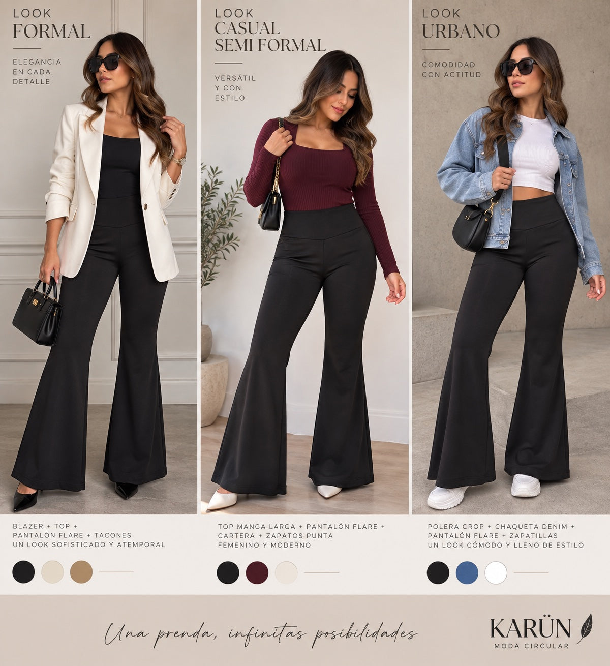 🖤 Calza Flare Negra M/L — Nueva