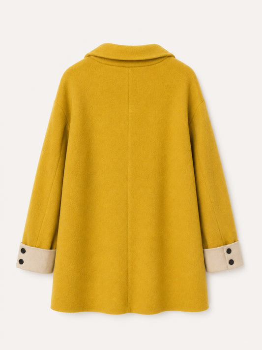 💛 Chaqueta Tipo Abrigo Amarillo Mostaza – Talla L aprox.