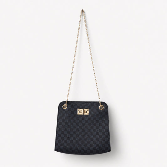 🖤 Cartera Bandolera SHEIN – Negra con Cadena Dorada