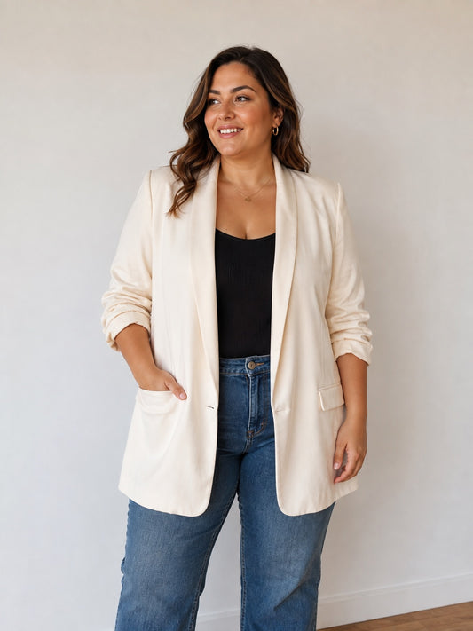 🤍 Blazer Marquis color marfil — Talla XL