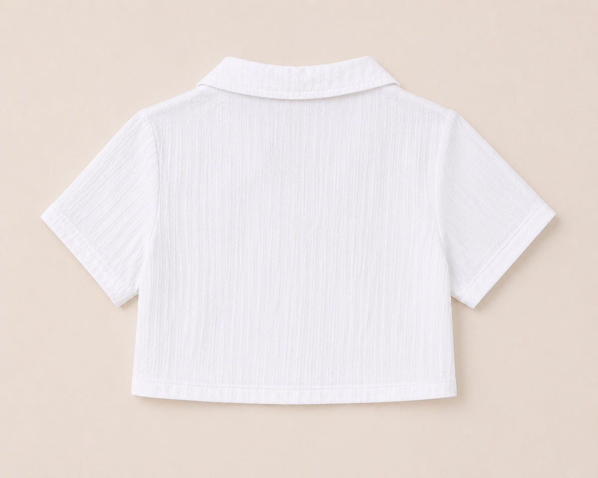 🤍 Blusa Croptop Niña – Talla 10