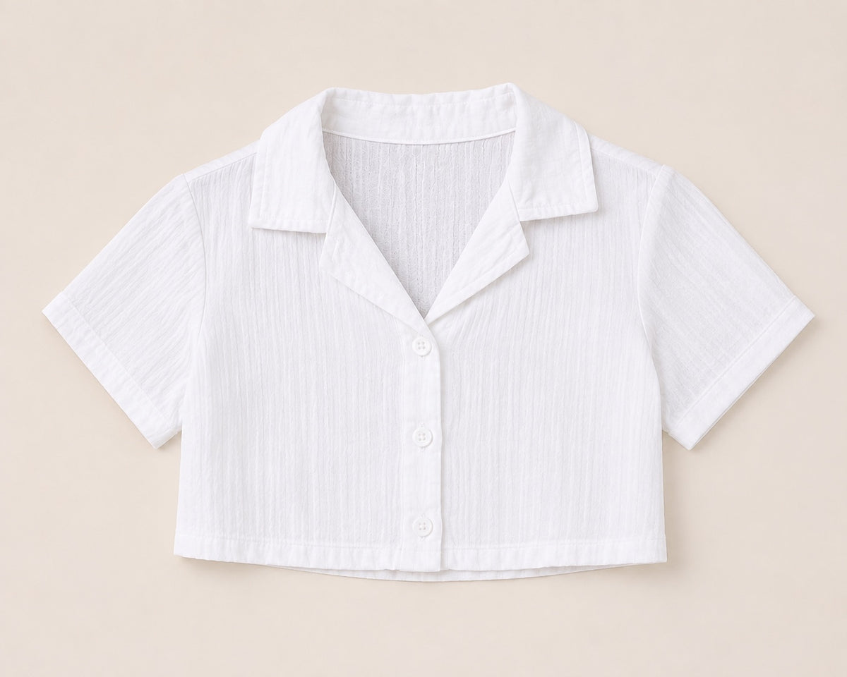 🤍 Blusa Croptop Niña – Talla 10