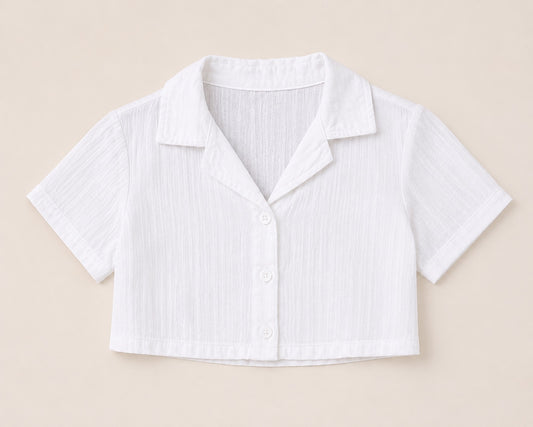 🤍 Blusa Croptop Niña – Talla 10