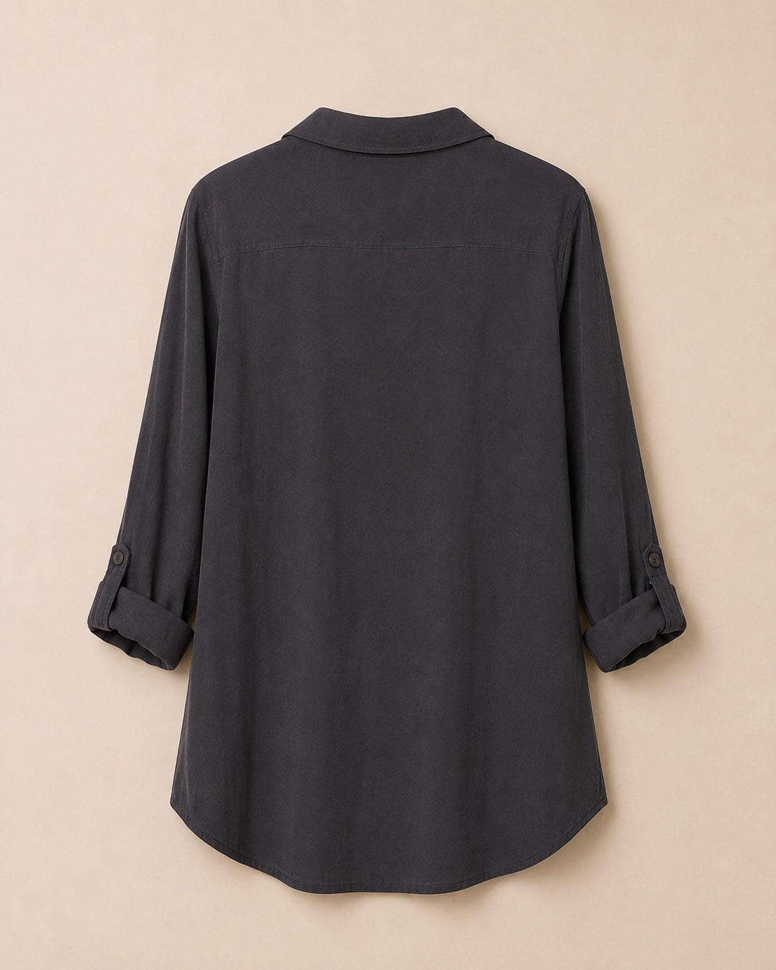 Blusa Camisera Negra Clásica Talla L | KARÜN Moda Circular