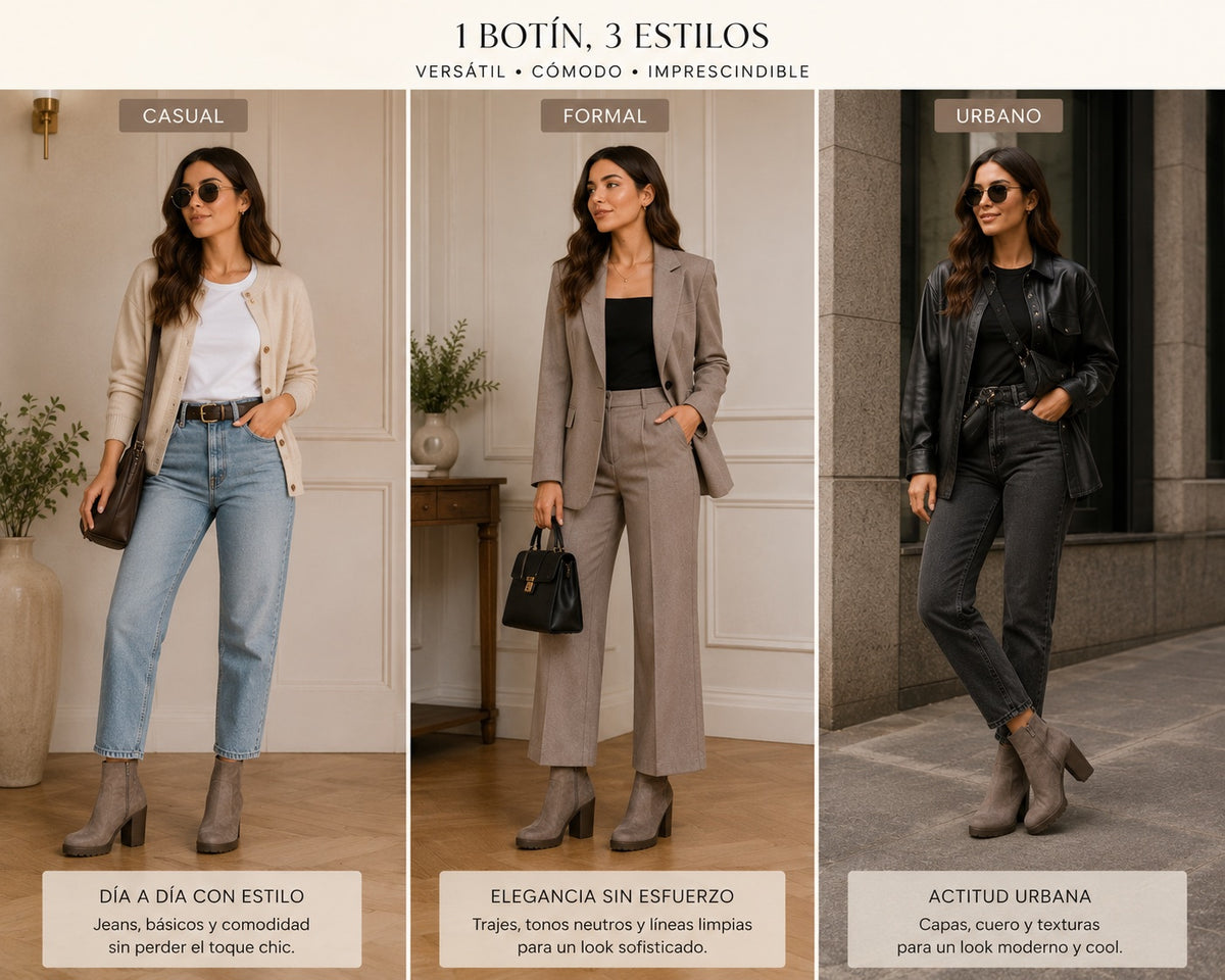 Botín Taupe de Tacón Bloque Nº 38