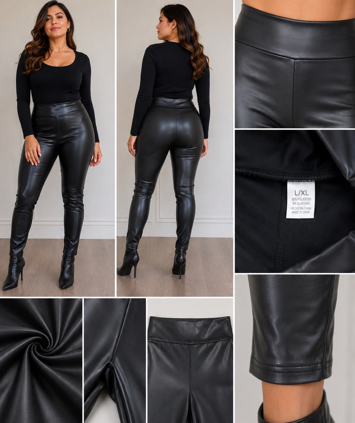 🖤 Calza de Ecocuero Negra – Talla L/XL