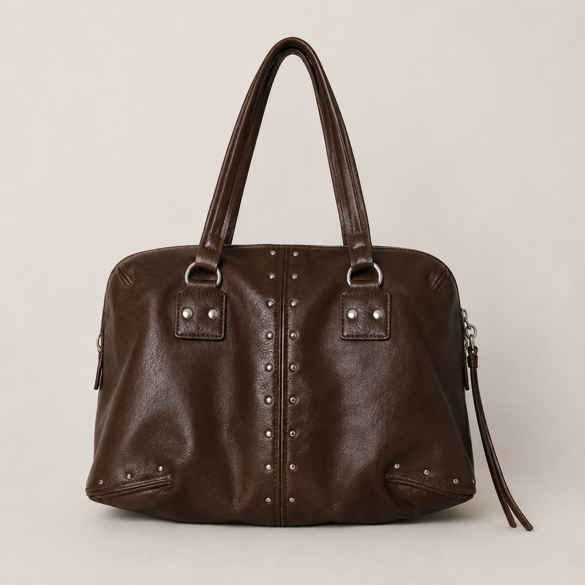 Bolso de Mano Café Oscuro Estilo Vintage