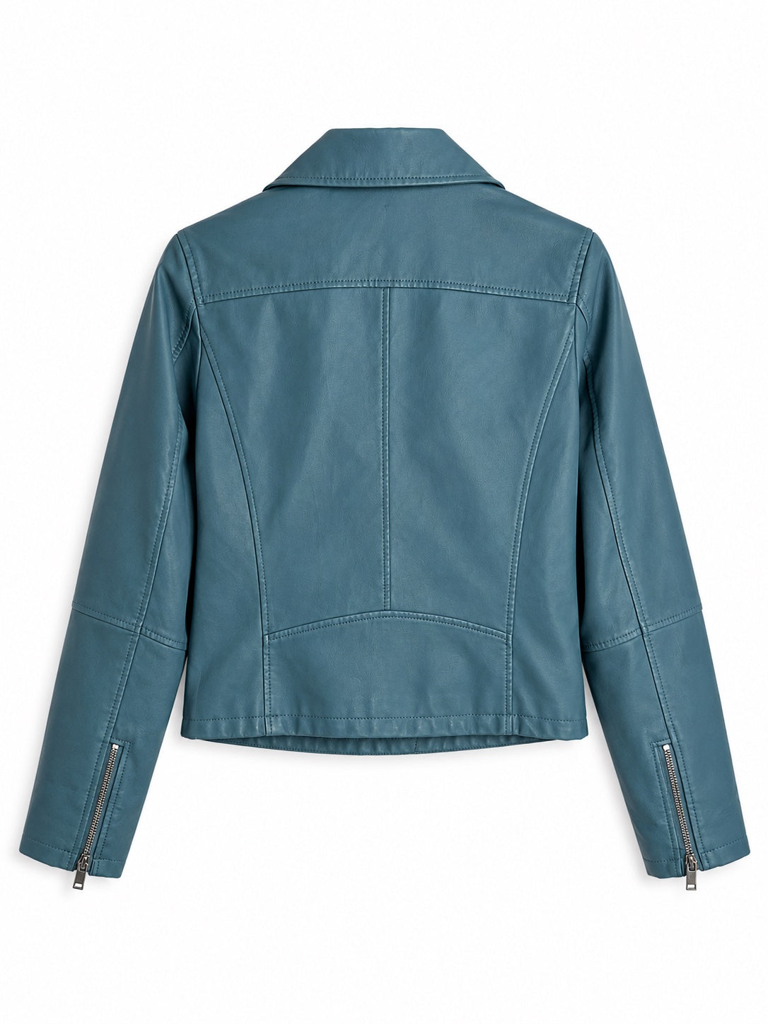 Chaqueta biker de ecocuero celeste – BASEMENT | Talla M