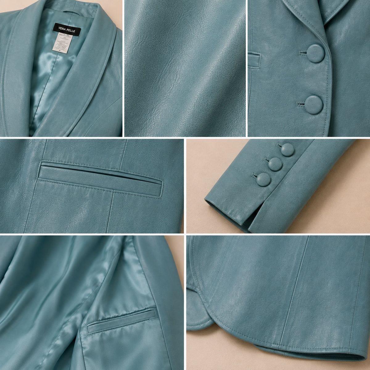 BLAZER CUERO CELESTE PREMIUN