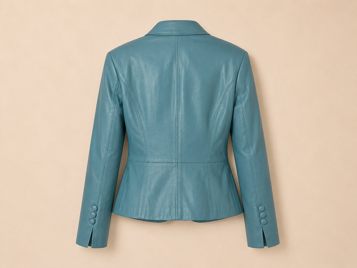 BLAZER CUERO CELESTE PREMIUN
