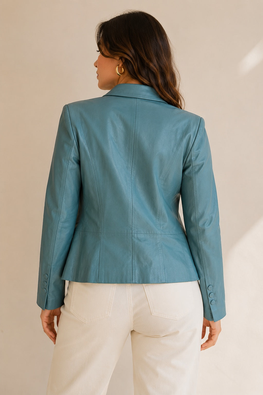 BLAZER CUERO CELESTE PREMIUN