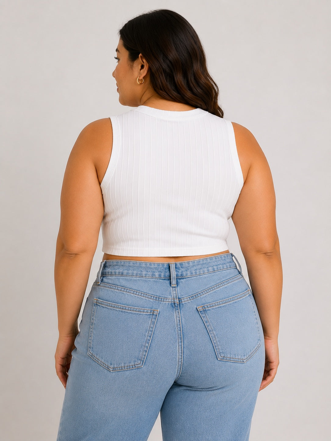 🤍 Crop Top Blanco de Canalé