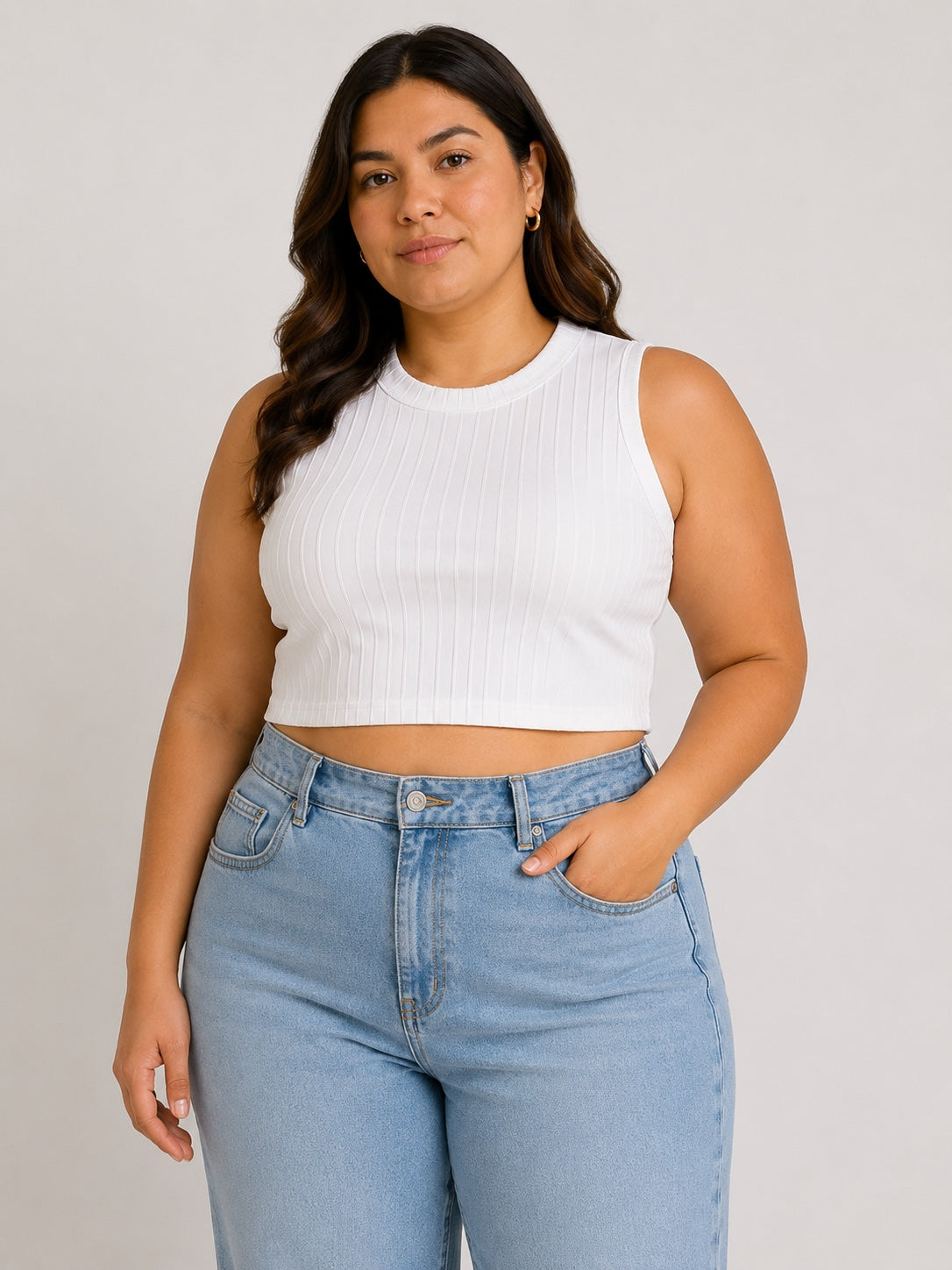 🤍 Crop Top Blanco de Canalé