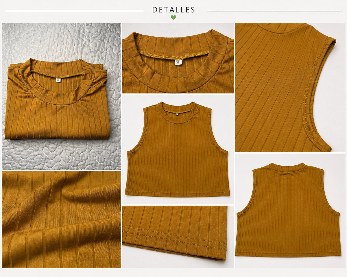 💛 Crop Top Canalé Mostaza