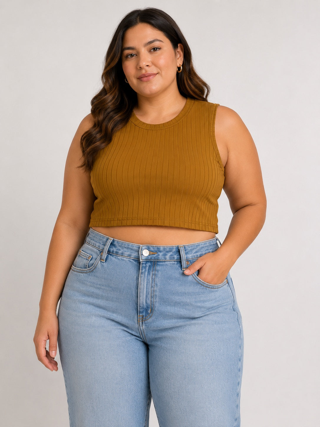 💛 Crop Top Canalé Mostaza
