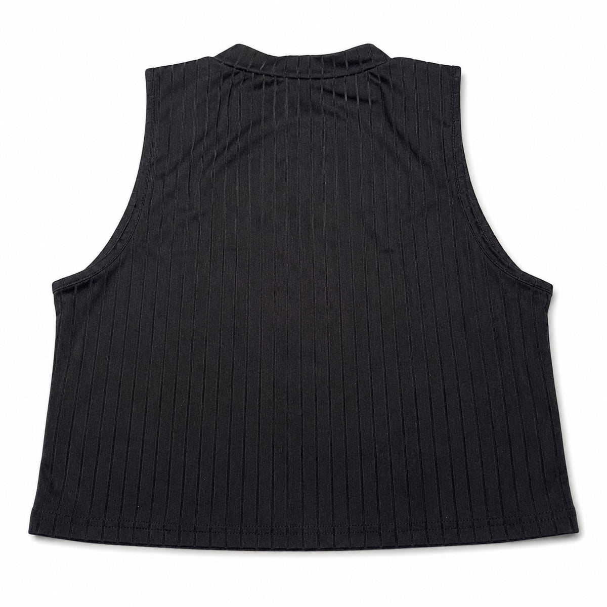 Crop Top Acanalado Negro — Talla XL