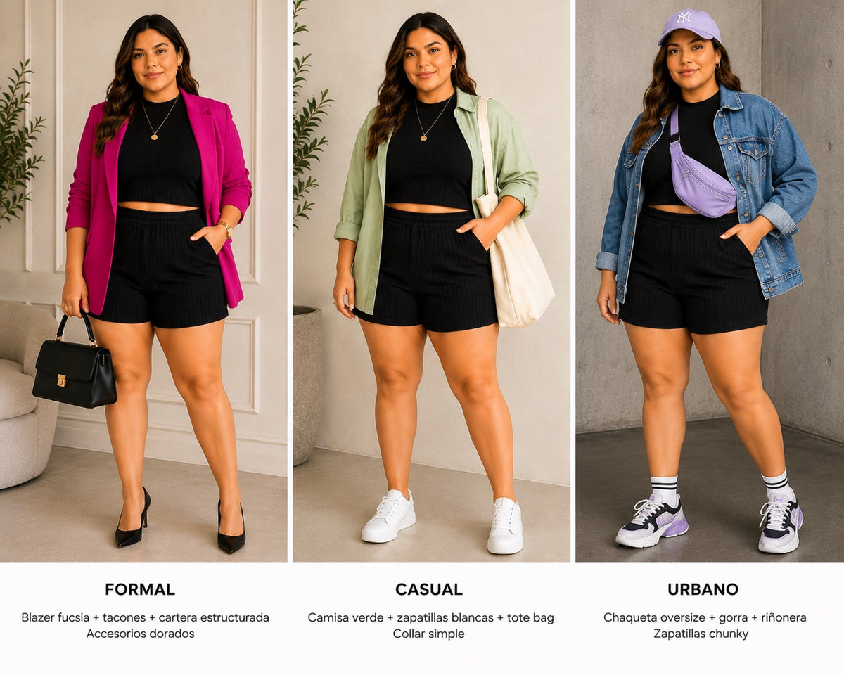 Crop Top Acanalado Negro — Talla XL