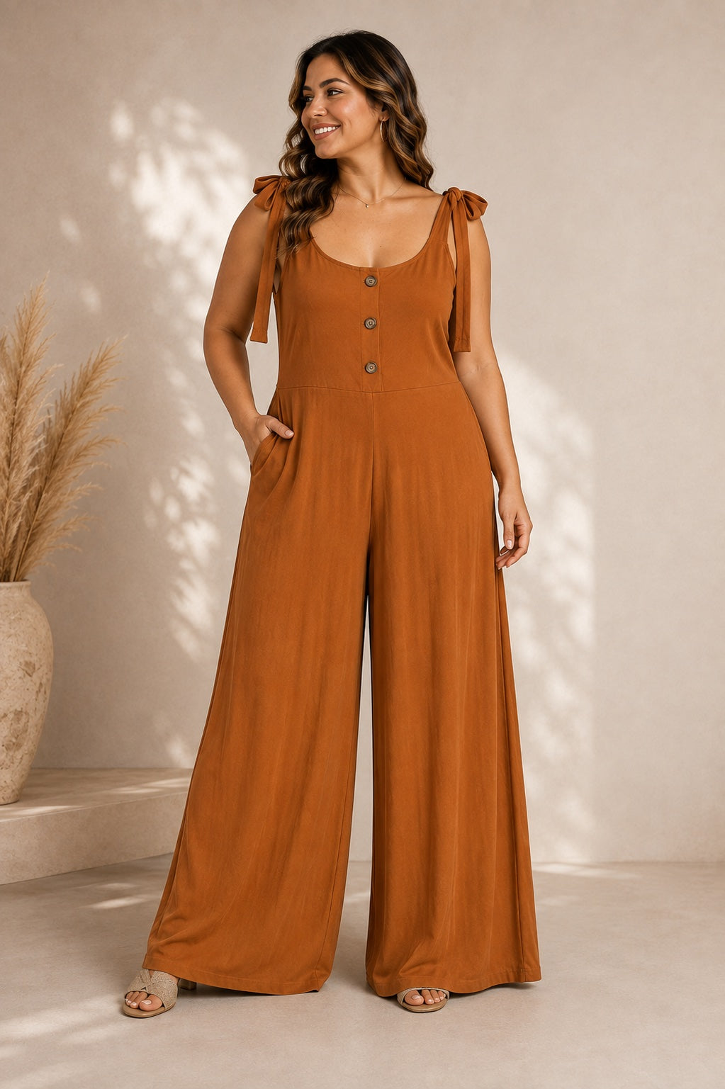 Enterito Largo Terracota Sin Mangas – Talla L