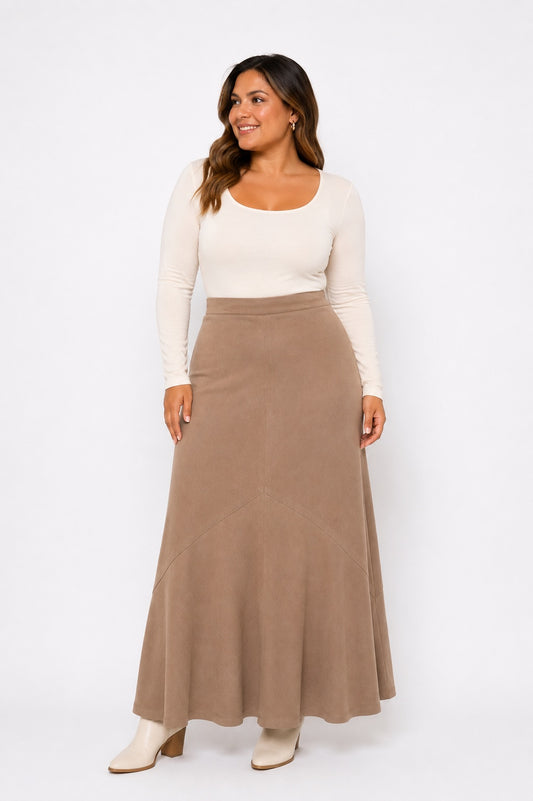 🤎 Falda Larga Camel White Stag – Talla XL aprox