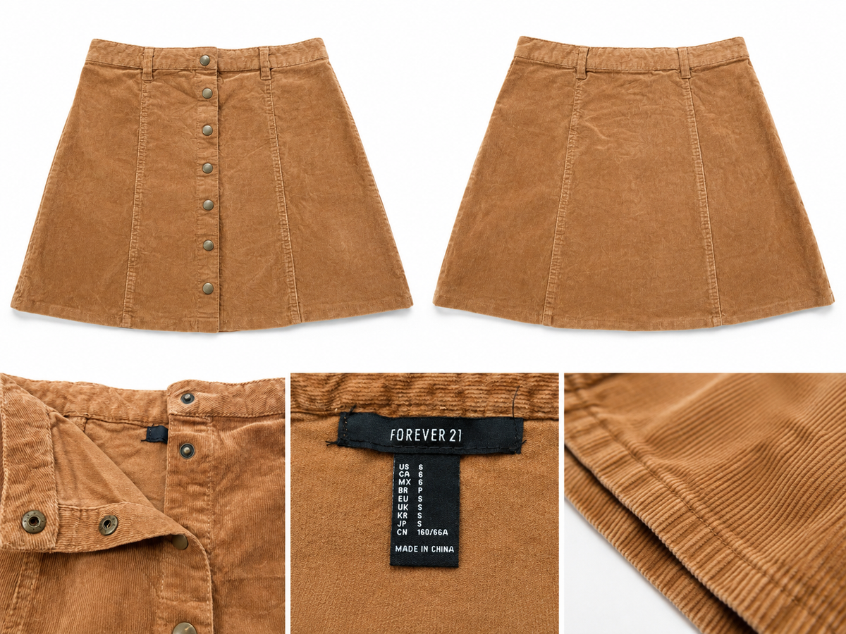 Falda de Pana Café Camel Forever 21 – Talla S