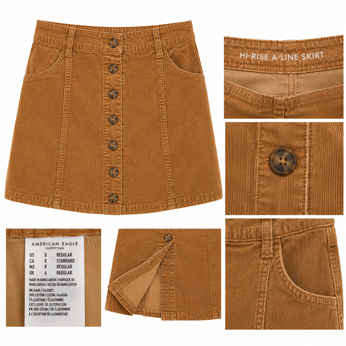 🤎 Falda Mini de Pana American Eagle – Talla S