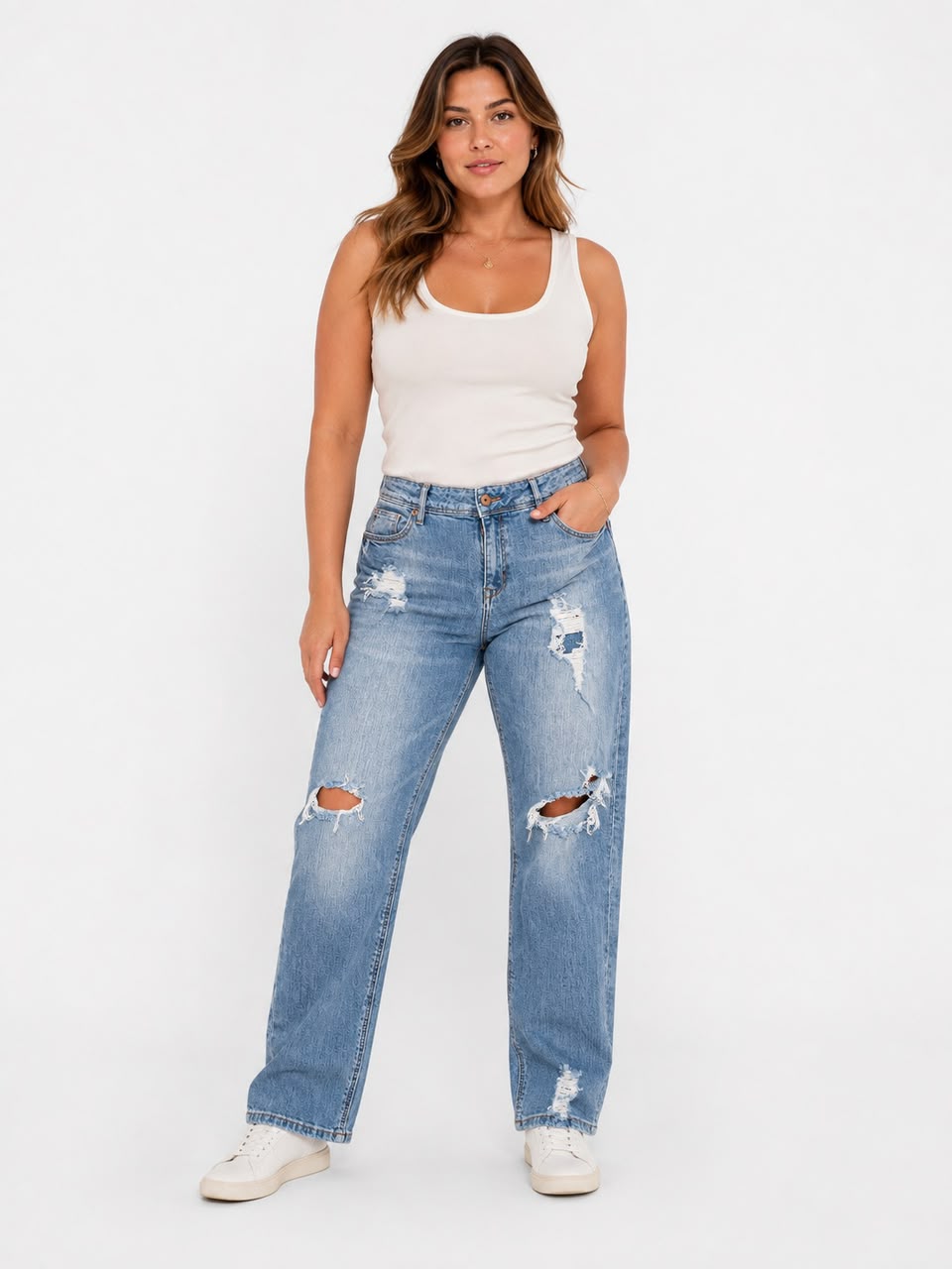 👖 Pantalón H&M Jeans Elasticado Celeste