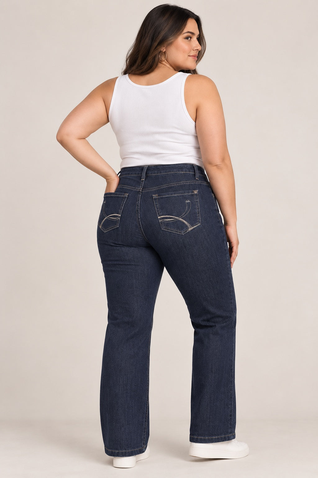 👖 Jeans Azul Oscuro Corte Recto — Talla 14W / 46 Chile