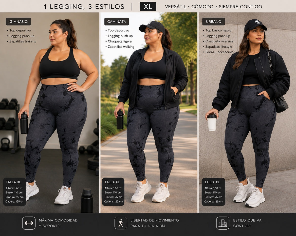 🖤 Calza estampada efecto mármol – Talla Estándar