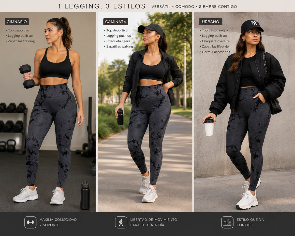 🖤 Calza estampada efecto mármol – Talla Estándar