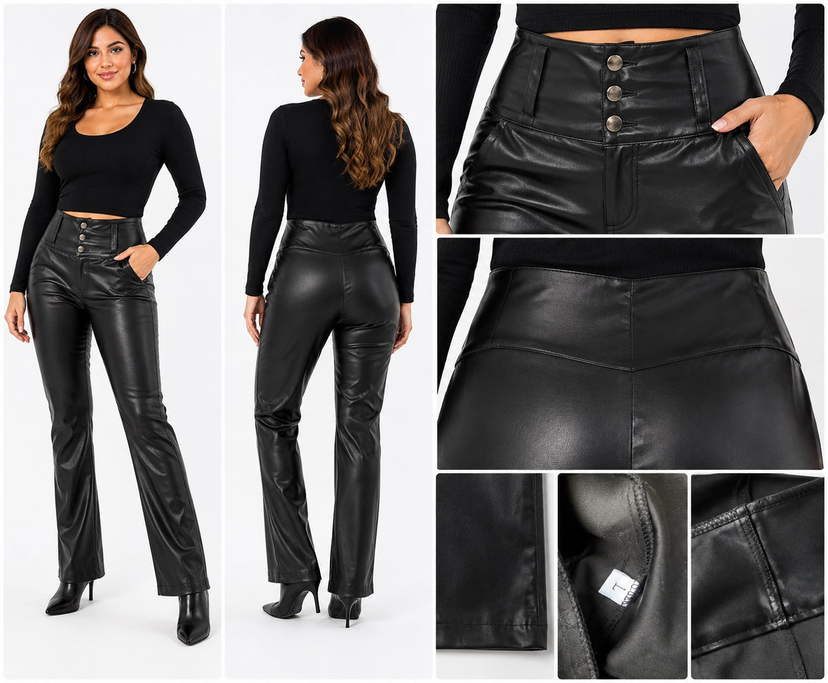 🖤 Pantalón de Raso Negro – Talla 44