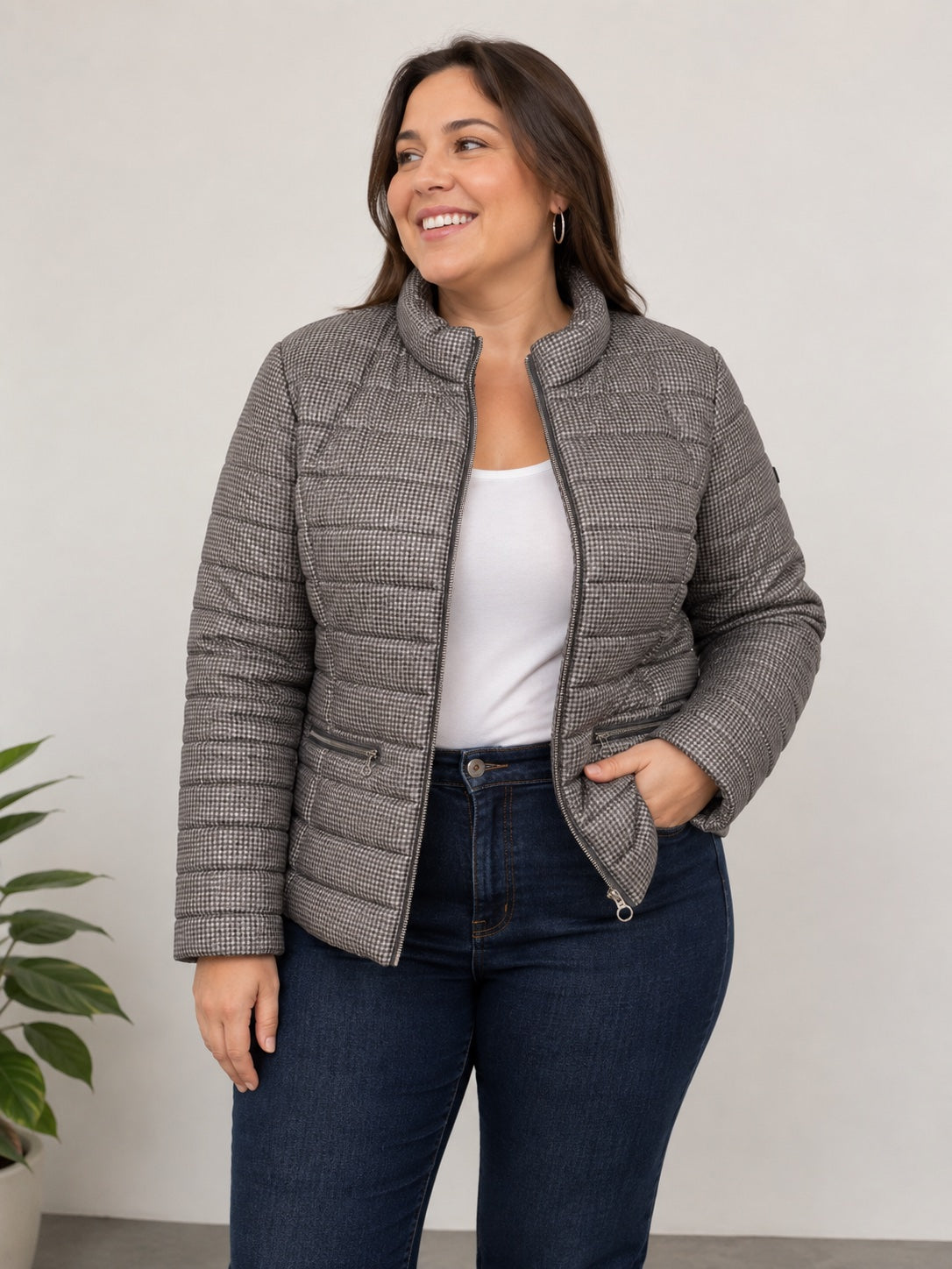 🖤 Chaqueta Puffer BCB Generation – Pata de Gallo | Talla XL
