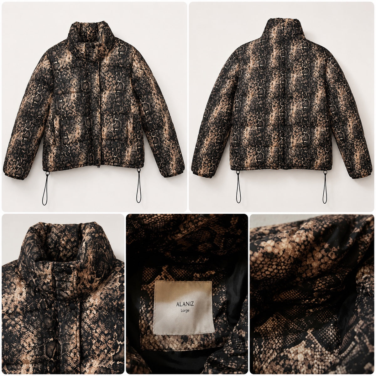 🐍 Parka acolchada animal print – Talla L