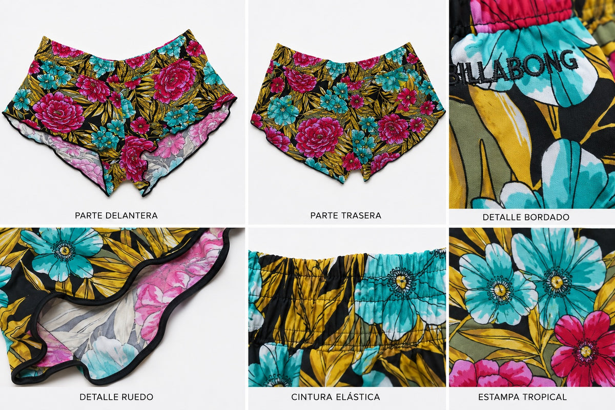 Short de Baño Floral Elasticado – Talla XL