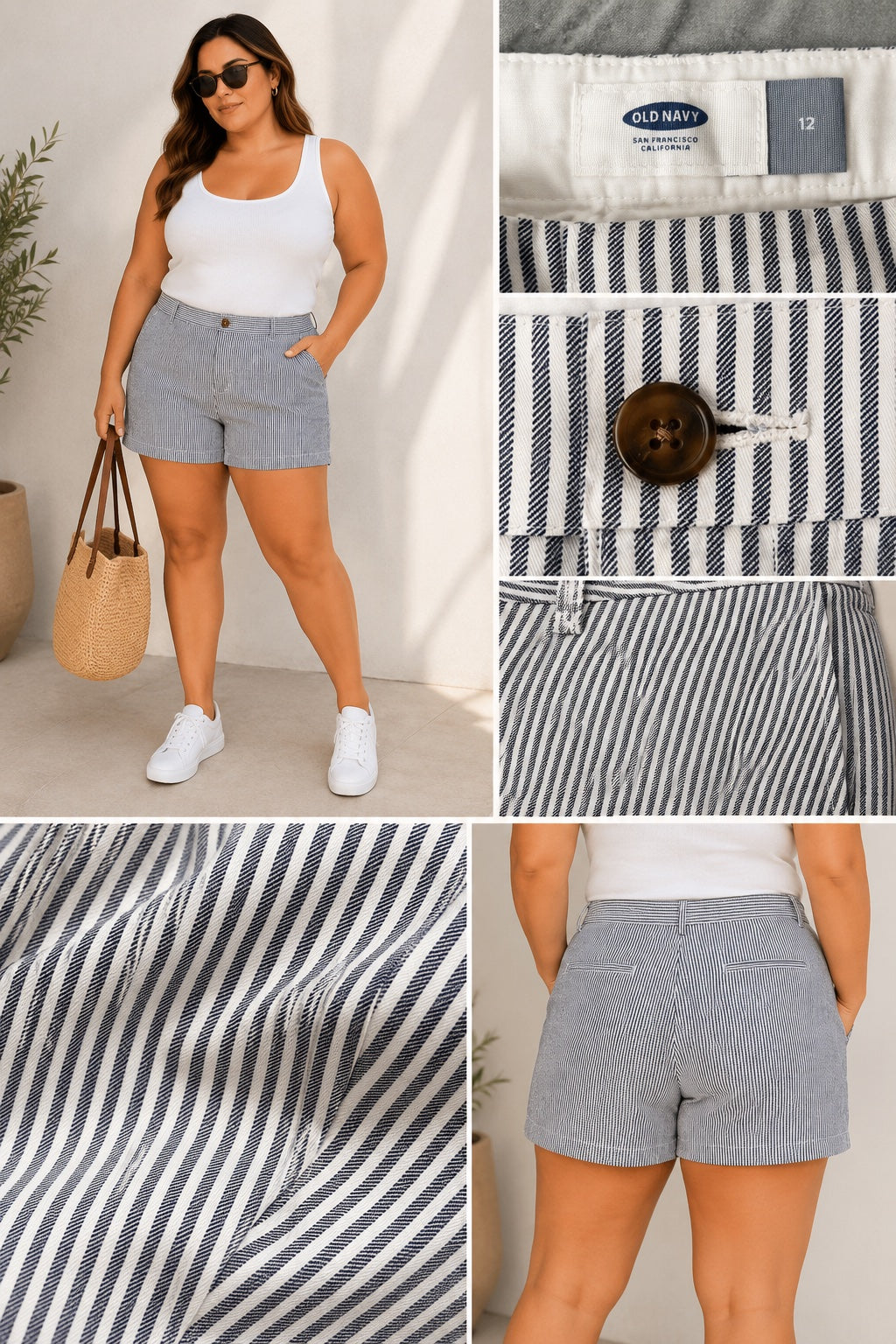 🤍 Short Old Navy a rayas — Talla 46