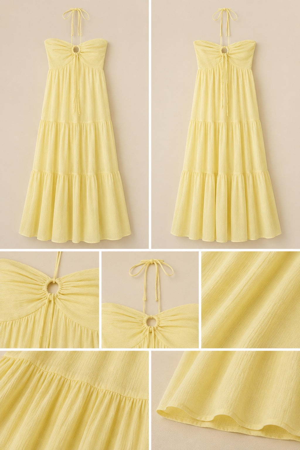 Vestido Largo Amarillo – Talla XL