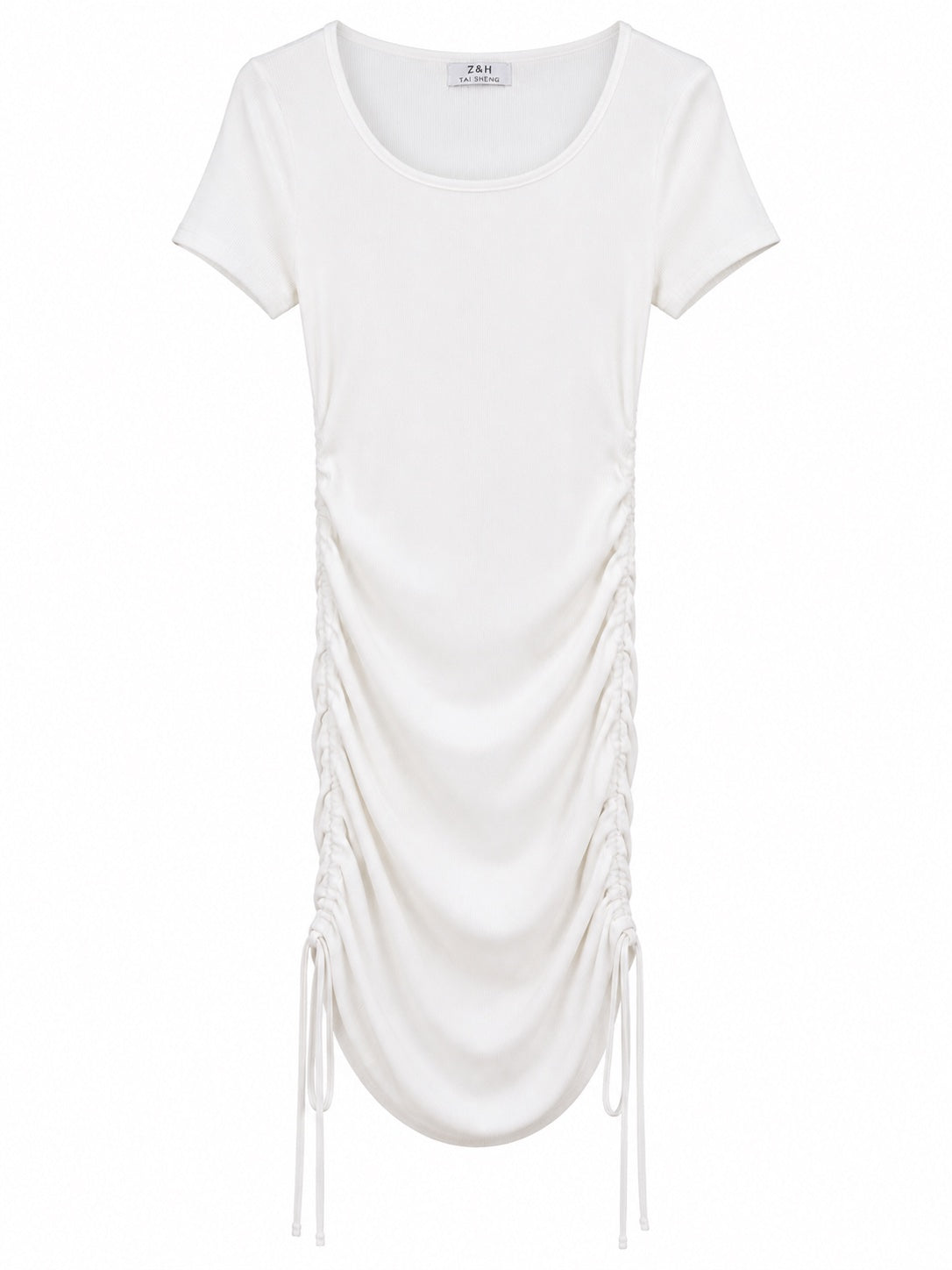 🤍 Mini Vestido Blanco Fruncido