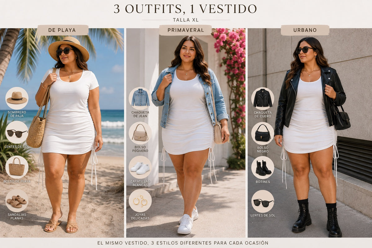🤍 Mini Vestido Blanco Fruncido