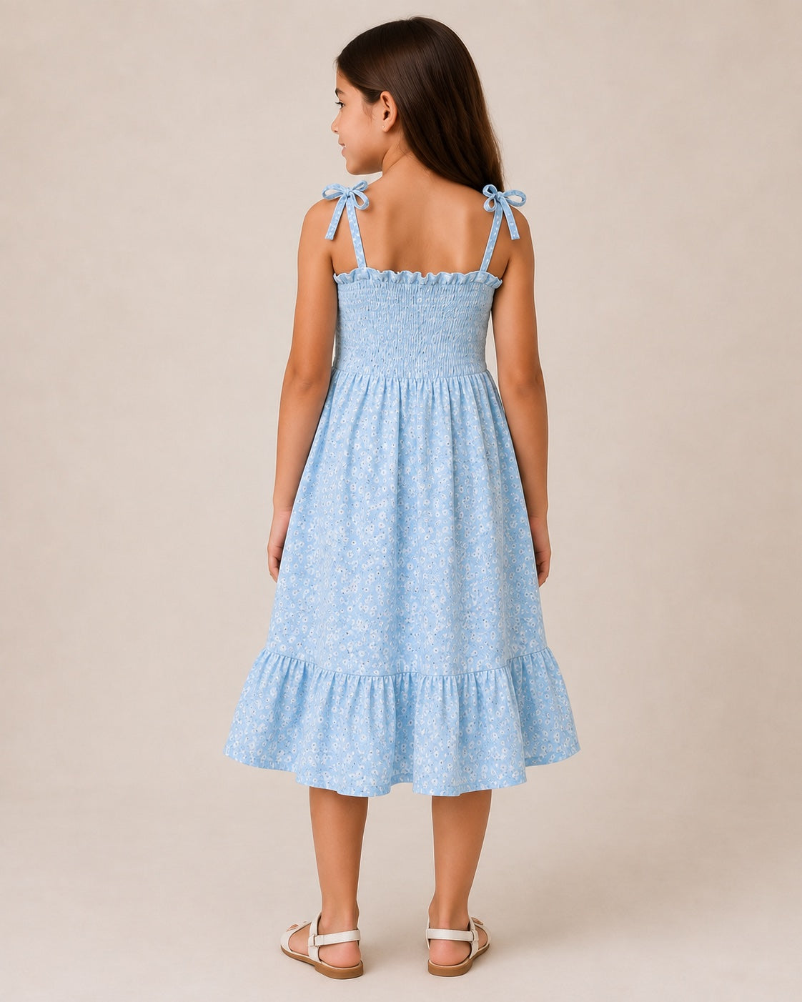 💙 Vestido de Niña Celeste – Talla 10