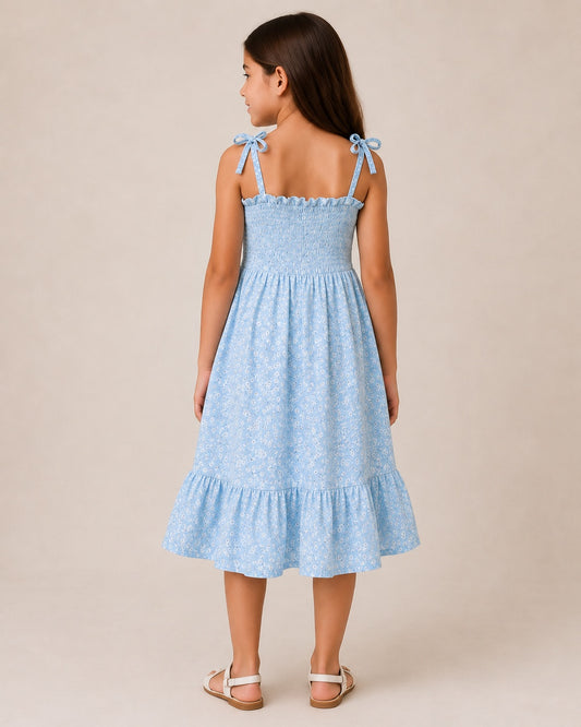 💙 Vestido de Niña Celeste – Talla 10